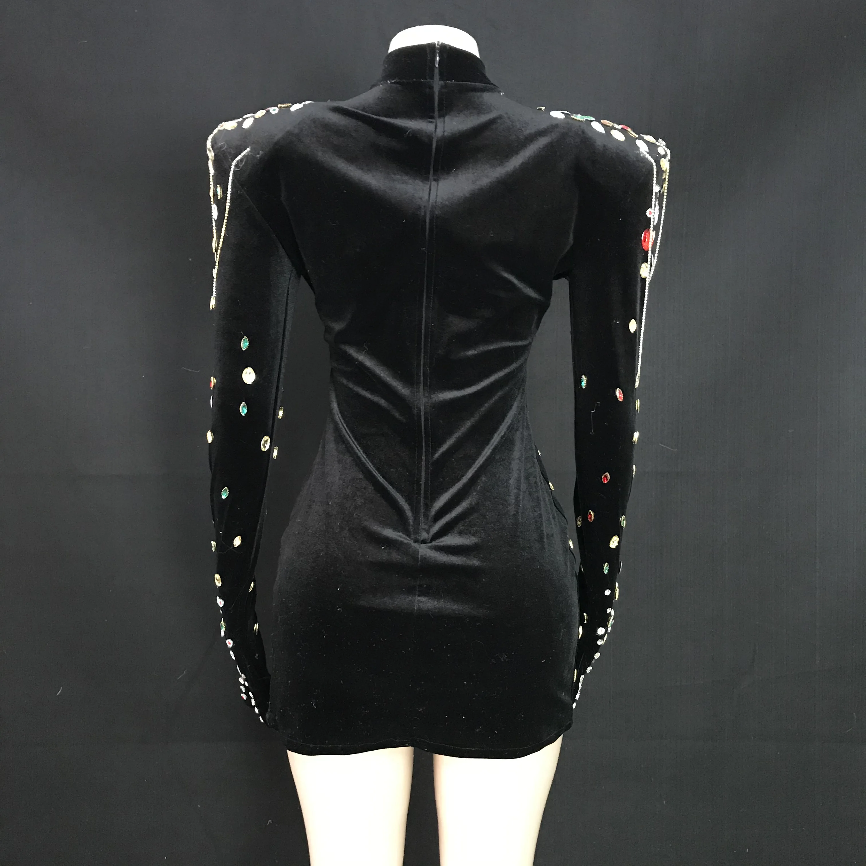 Multicolor Crystals Turtleneck Black 