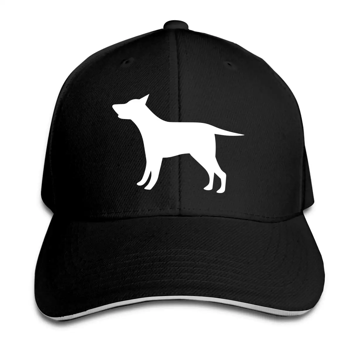 Собака породы черный силуэт классический унисекс Дальнобойщик шляпа бейсболка