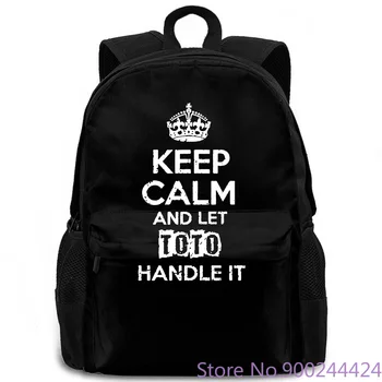 

Keep Calm and Let Toto Handle It Name Parody Printing women men backpack laptop travel school adult student
