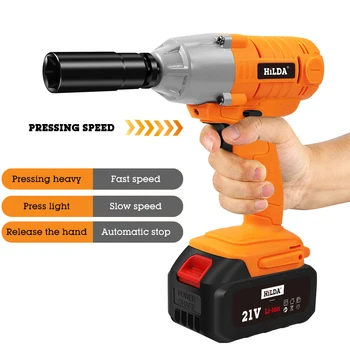 

21V Cordless Impact Electric Wrench Brushless Socket Wrench Hand Drill Installation Power Tools For Car/SUV Wheel