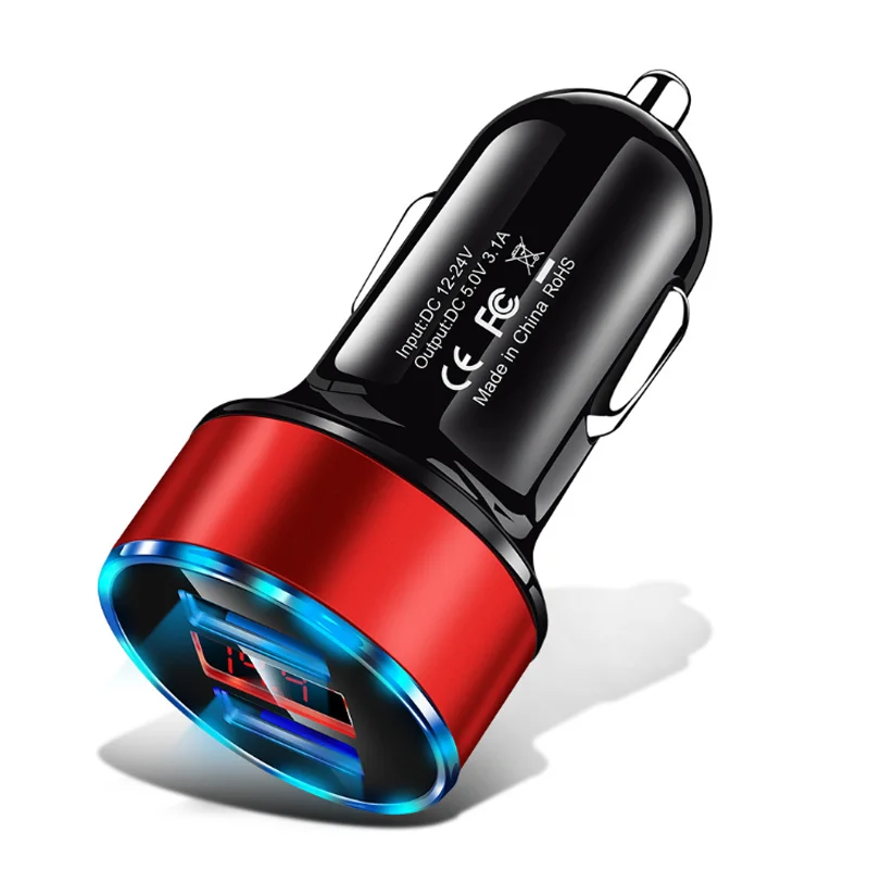 fast car phone charger 3A USB Fast Charger Car Charger For Xiaomi 11 10T POCO X3 M3 Redmi 9 iPhone 12 11 Pro 7 8 Plus Mobile Phone Adapter Car Charger dual cigarette lighter adapter