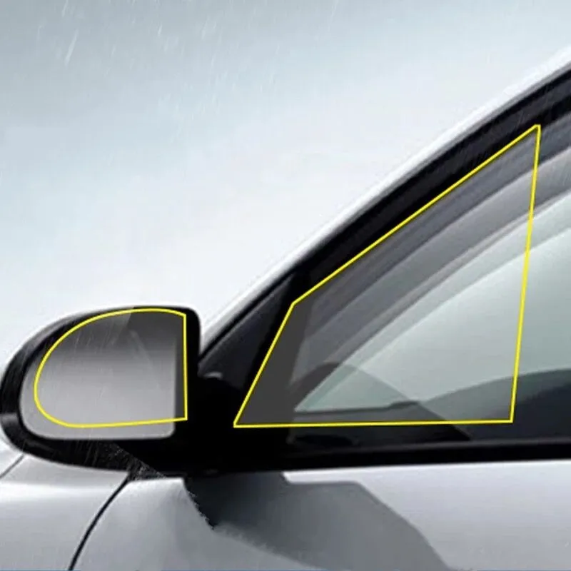Film de protection Anti-buée pour rétroviseur de voiture, 2 pièces, Membrane Anti-éblouissement, étanche, pour fenêtre de moto, imperméable à la pluie, Auto transparent