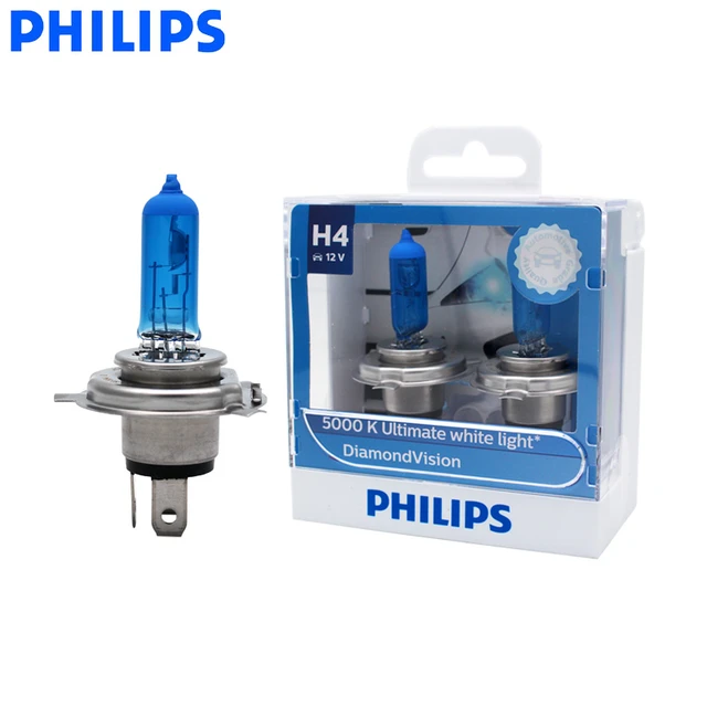 Philips H4 HB2 9003 12V Diamond Vision 5000K Xenon White Car Halogen  Original Headlight Auto Hi/lo Beam Bulbs 12342DVS2, Pair - AliExpress