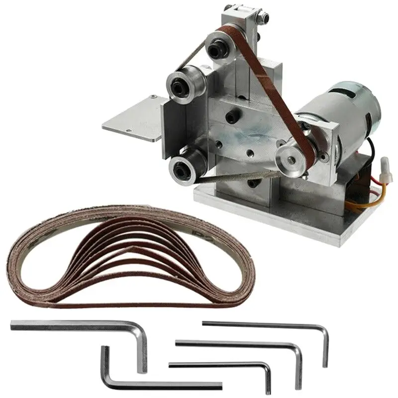 

Small Mini DIY Polishing Machine Grinding Bench Electric Belt Sander Grinder Sharpener Abrasive Tools