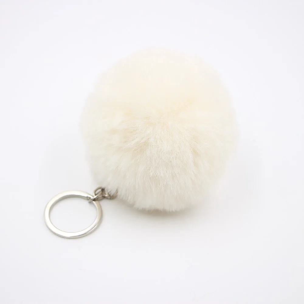 PRETYZOOM Butterfly Pom Pom Keychain Artificial Fur Ball Keychain Fluffy  Accessories Car Bag Charm Fuzzy Ball Pendant