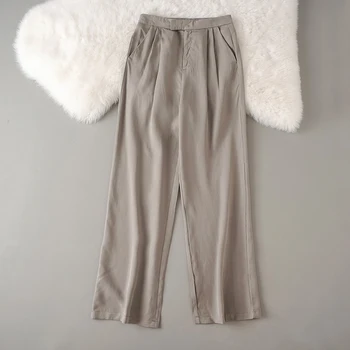 

Cthink 2020 Good Quality Wide Straight Leg Solid Women Trousers Elegant Office Lady Women's Pants Khaki Trousers Pants For Women