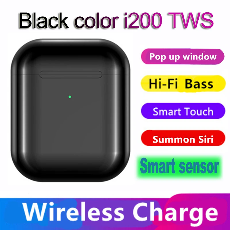 

2019 New i200 TWS Wireless Bluetooth Headsets Air 2 1:1 Replica Wireless Charging Earphones Pop Up PK i30 i60 i100 i180 i10 tws