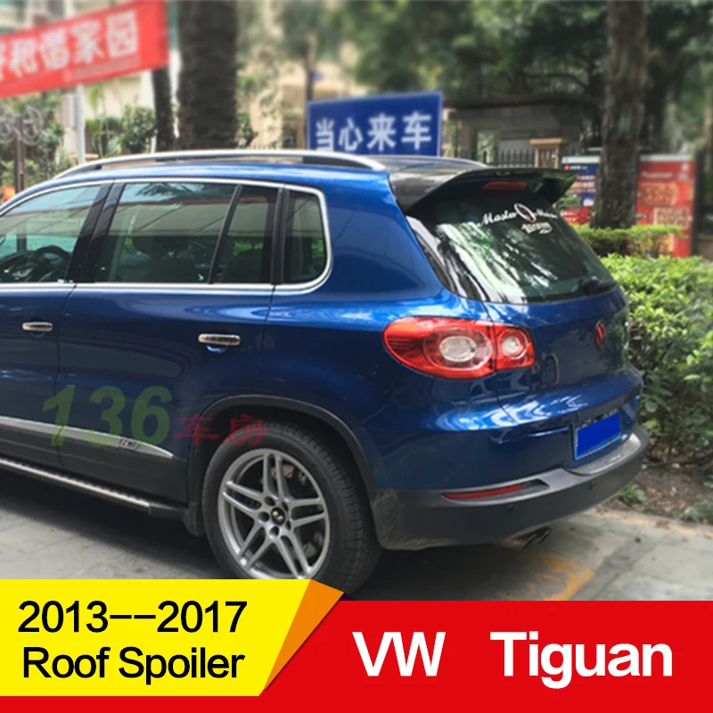 Применение для Volkswagen Tiguan, спойлеры на крышу кабины 2013, 14, 15, 16, 17, года глянцевое углеродное волокно для заполнения полостей/frp зад крыш крылатых votex аксессуары для стайлинга