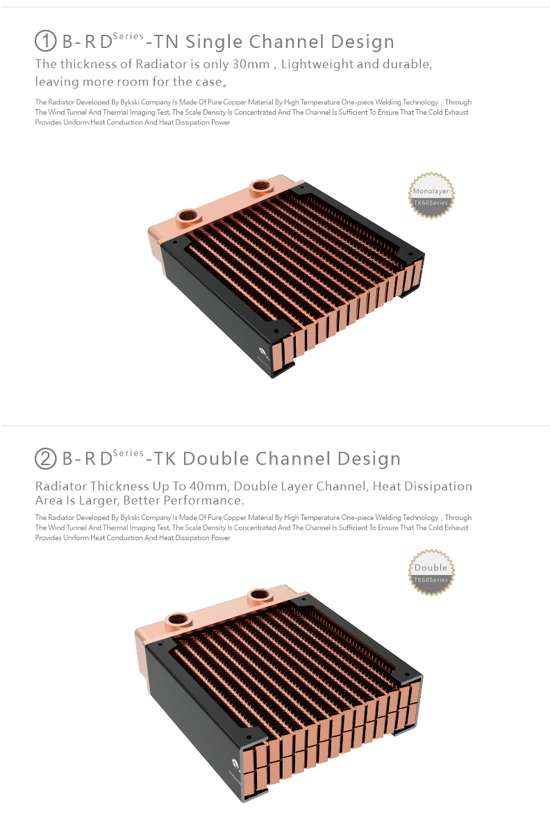 BYKSKI B-RD360 TK60 水冷 ラジエーター 厚さ60mm Bykski-360mm銅製ラジエーター,厚さ60mm,pc,タイマー,3レベルの
