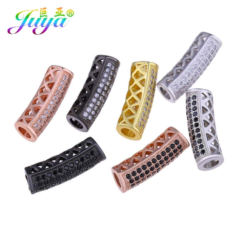 Juya DIY рукоделие Аксессуары материал полые золотые изогнутые трубки бусины для