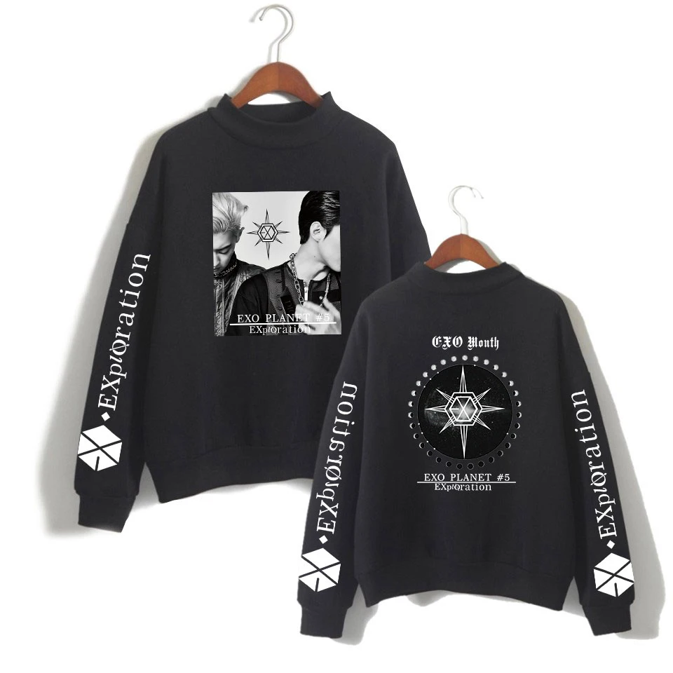 

EXO PLANET#5 Turtleneck Sweatshirt Fashion Rapper Singer Hip Hop Pullover Oversize 2019 EXO PLANET#5 sweatshirt for women
