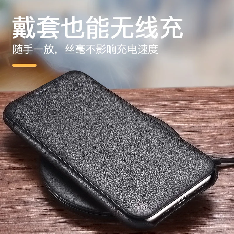 icarer бренд натуральная кожа флип чехол из воловьей кожи Личи Чехол для iPhone 11 Pro Max