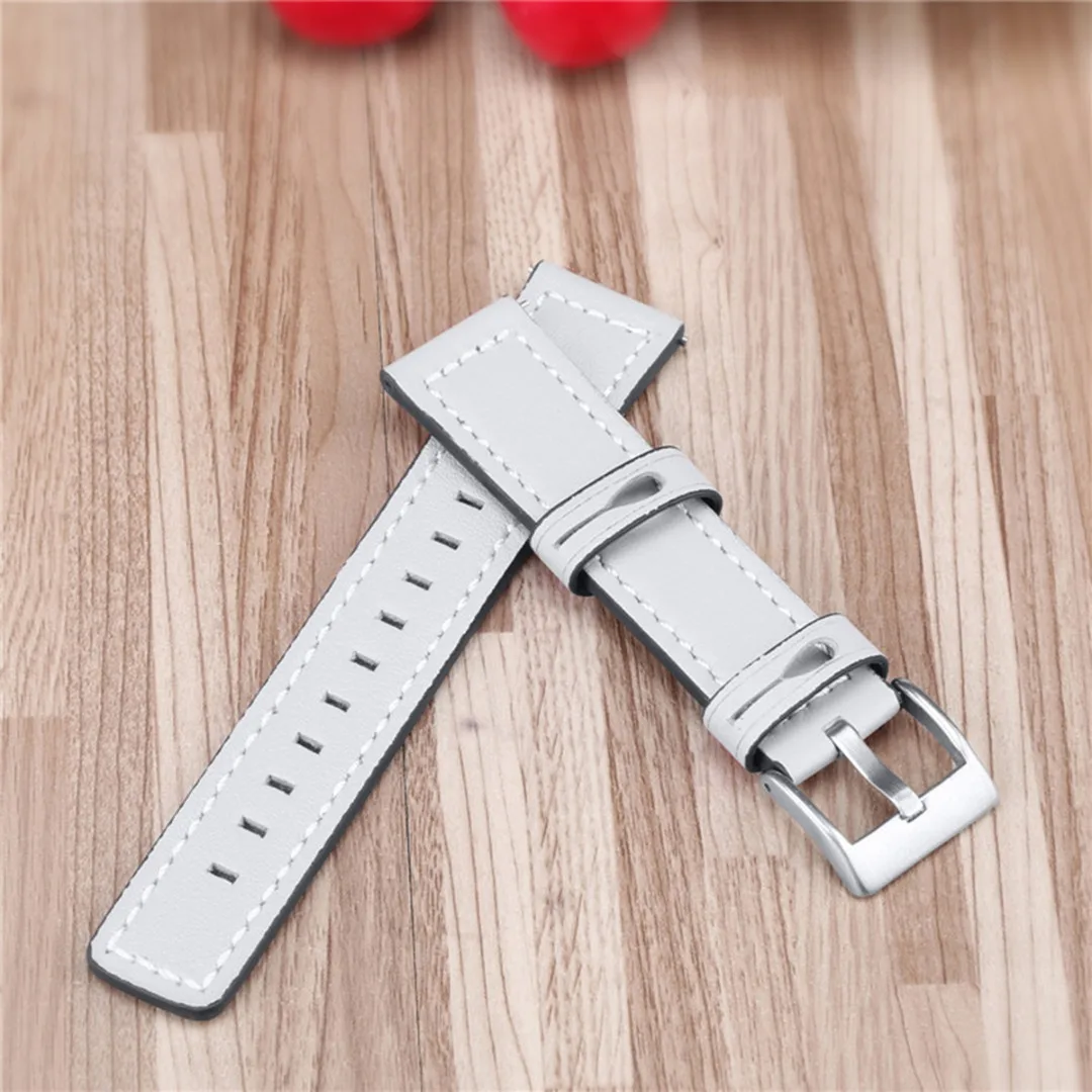 Genuine Leather Wrist Band Strap Bracelet For Fitbit Versa/Versa 2/Versa Lite Smart Watch Wristband Stainless Steel Buckle Band