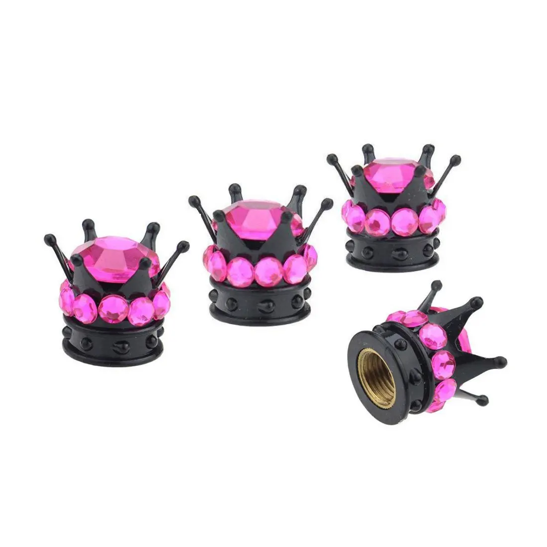 Car tire valve cap diamond crown valve cap hot sale with 4Pcs/Set Bling Rhinestone Tire bling tire crown valve caps