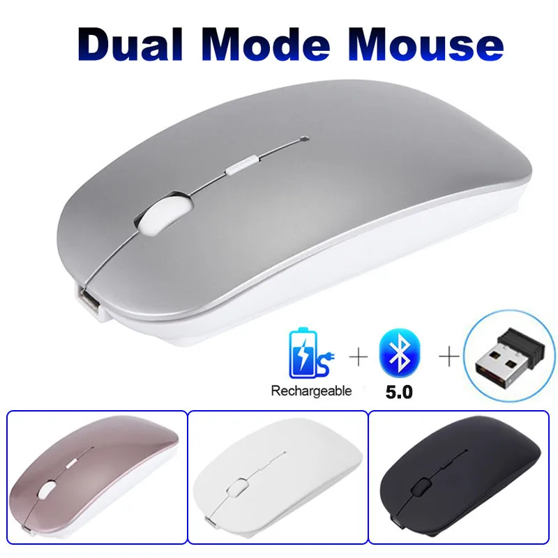 

2 in 1 Dual ModeComputer Mouse Bluetooth +2.4G Wireless mice Rechargeable Gaming mouse For Laptop phone Tablet Desktop Macbook