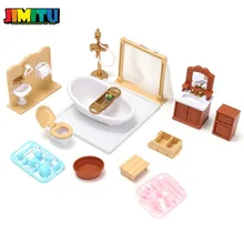 JIMITU DIY миниатюры диван спальня ванная комната обеденный стол наборы мебели для кукольного дома ремесленные игрушки аксессуары для детей подарок на день рождения