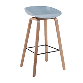 

Nordic Modern Minimalist Solid Wood Bar Chair Creative Restaurant Bar Chair High Stool Leisure Front Desk Chair High Chair