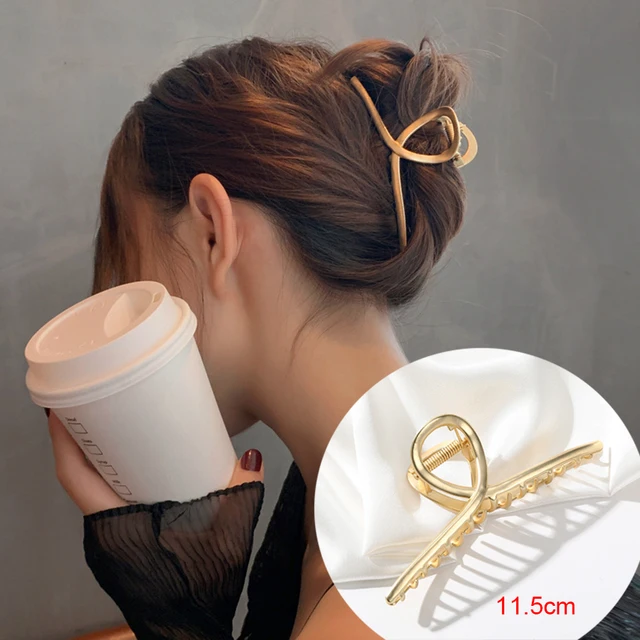 AWAYTR Rhinestone Metal Hair Claw Crab Clip For Women Girls Shiny Barrette Hairpin Crystal Pearl Hair Accessories Jewelry Gift 0754-a-11.5cm