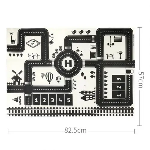 Современный детский портативный автомобильный коврик 83x59 см для сцены города, таффик, карта шоссе, развивающие игрушки для детей, дорожный ковер - Цвет: Play Mat
