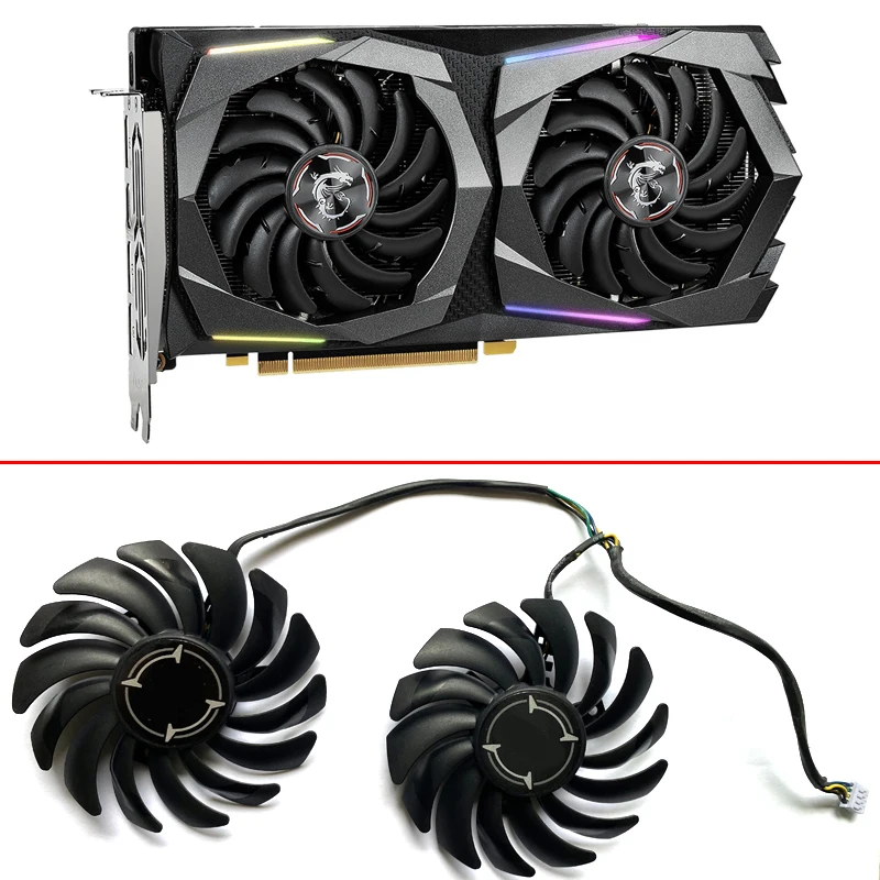 2PCS NEW 85MM PLD09210B12HH 4PIN PC Cooling Fan For MSI GeForce GTX 1660 SUPER GAMING GTX1660Ti GTX 1650 4G Video Card Fans