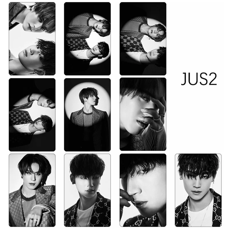 10Pcs/Set GOT7 JUS2 Album Crystal Card Sticker Focus HD Photocard Sticker Photo Stikcy Card