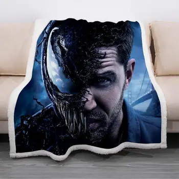 

venom pattern Kids 3D Blanket Fleece Cartoon Art Print Children Warm Bed Throw Blanket newborn bayby Blanket style-03