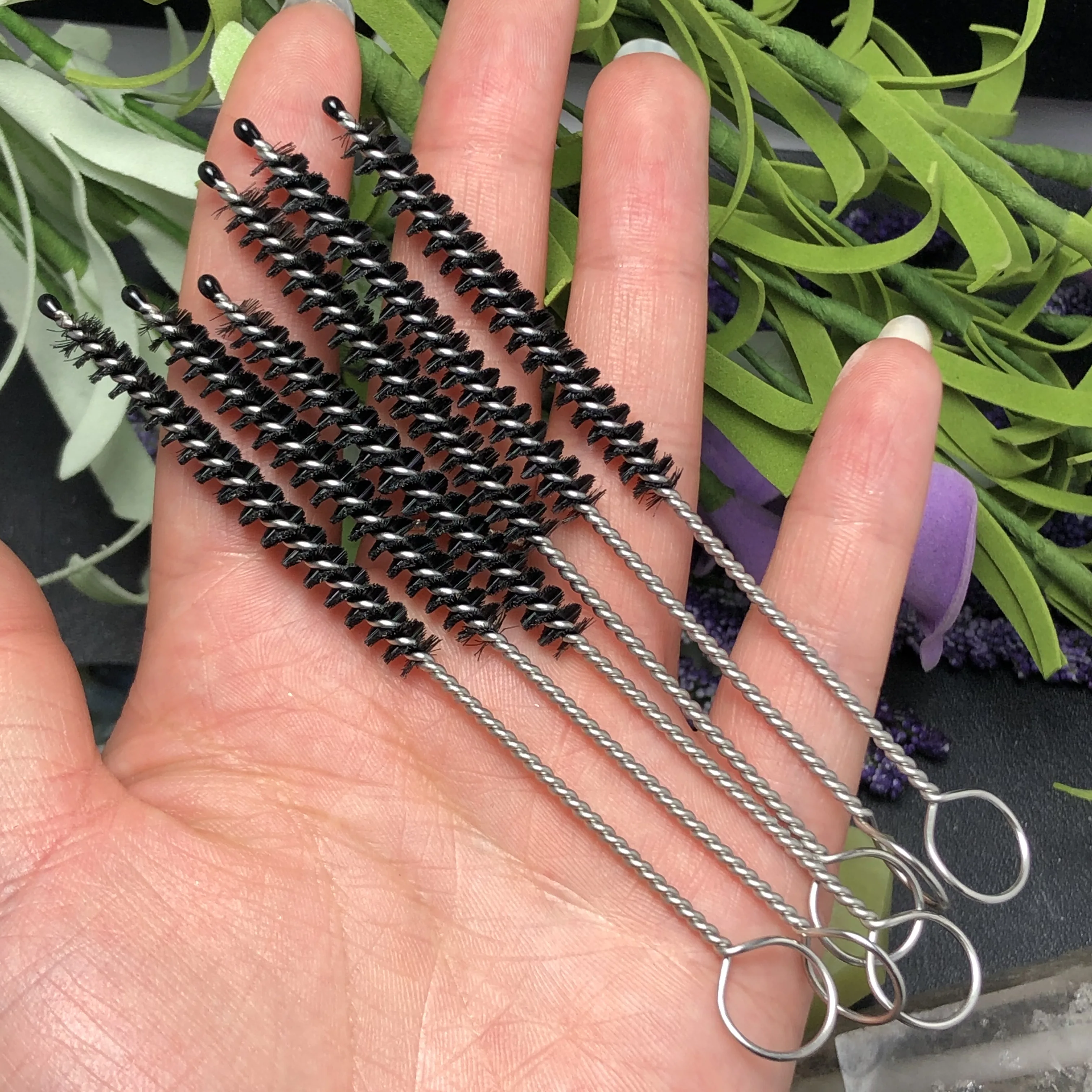 Трубка из натурального хрусталя 4 дюймовая Очищающая щетка и трубка для курения