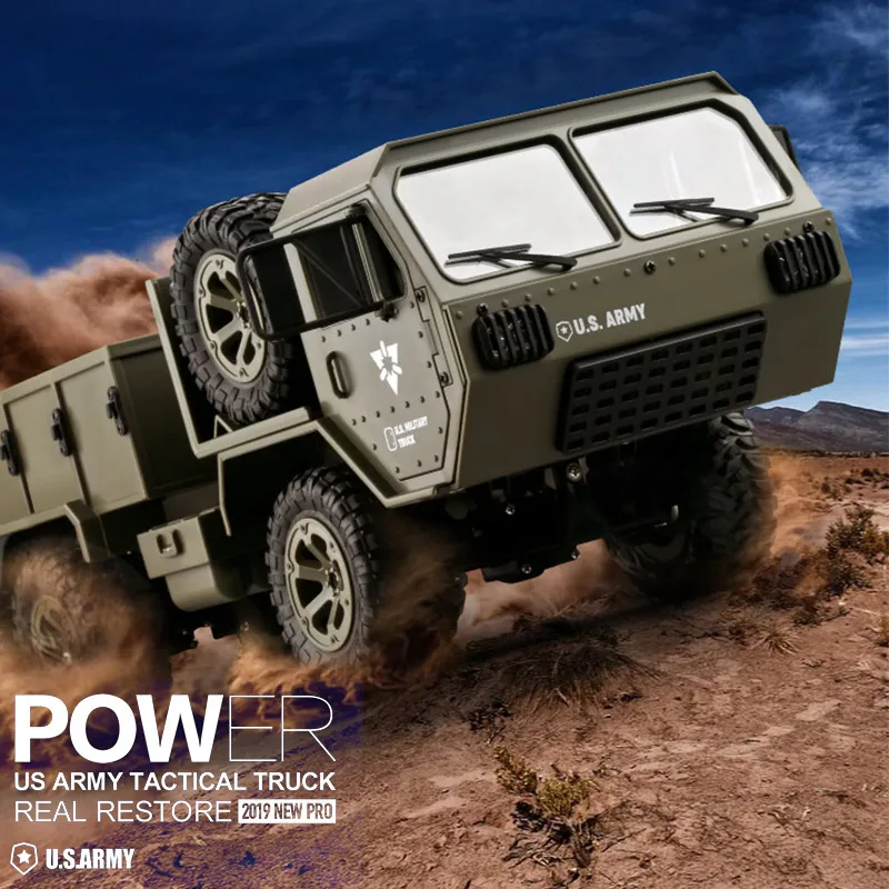 1:16 Scale 6WD Off-Road RC Military Truck for Adults and Kids 2.4Ghz High Speed Climbing Vehicle with LED Light Army Toys | Игрушки и