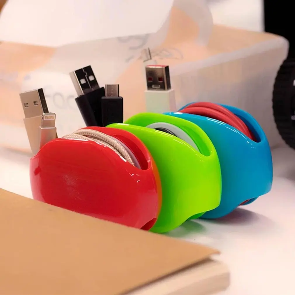 Hot Automatic Take-Up Winder Mobile Phone Headset Data Cable Charging Line Storage Box Professional