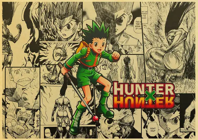 SHIYAO Hunter X Hunter Poster Popular Classic Japanese Anime Home Decor  Retro Poster Prints Silk Wall Art Home Room Decor(S) 