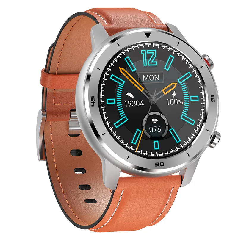 TIMEWOLF кровяное давление, умные часы ЭКГ PPG монитор Смарт-часы для мужчин IP68 Водонепроницаемые Смарт-часы для huawei Android Apple Iphone - Цвет: Brown Silver Leather