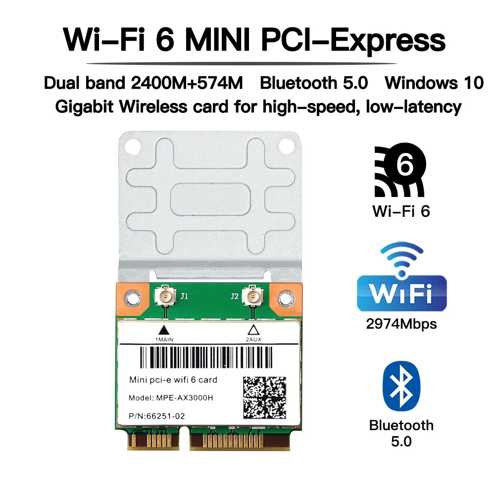 Banda Dupla, Meio Mini, PCI-E, Bluetooth 5.2,