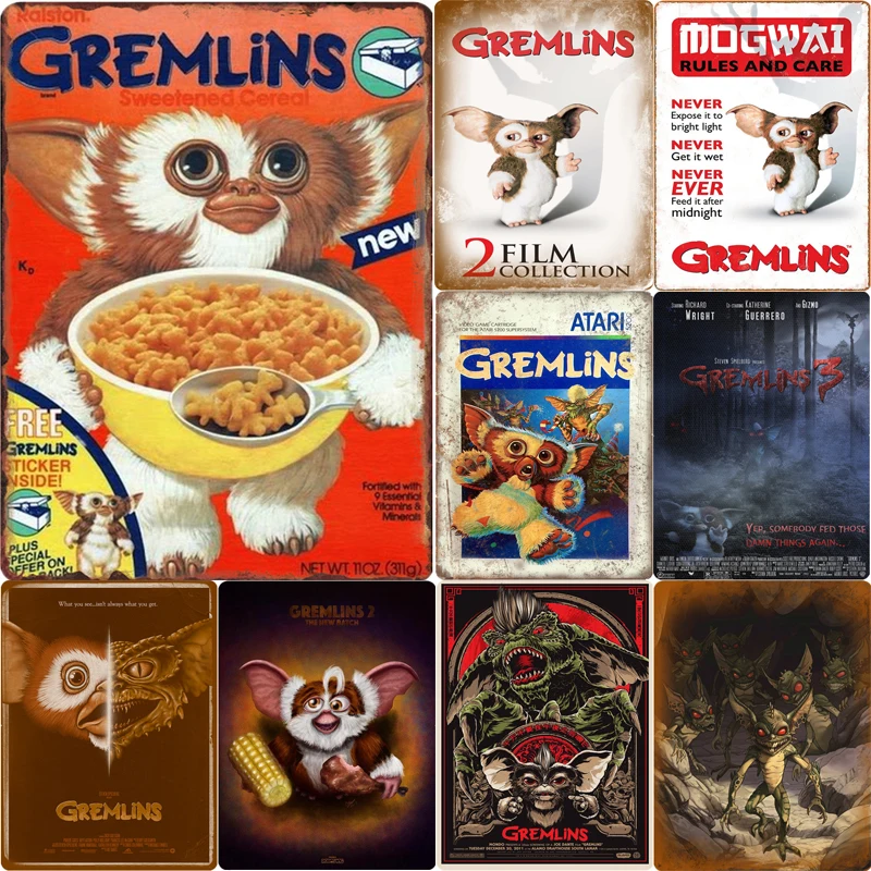 Металлические знаки для бара декор Gremlins винтажные металлические бляшки и