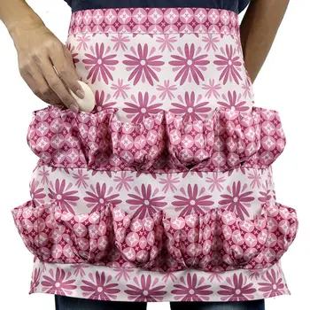 

Kitchen Farm Hen Print Two-row Chicken Egg Collecting Gathering Apron Pocket Housewife Aprons