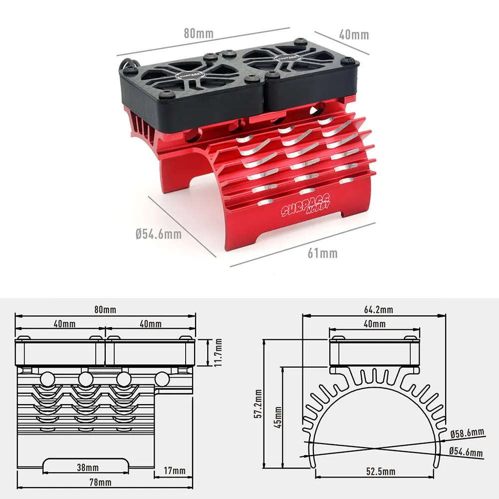 �˾���ũ CYW569 [Surpass Hobby] 1/5 RC �ڵ��� 56mm ����Ʈ �귯�ø��� ���� �� 16000 Rpm ���� ���� �ð� �� �濭�� (ī�� Ŀ�� ����) 4