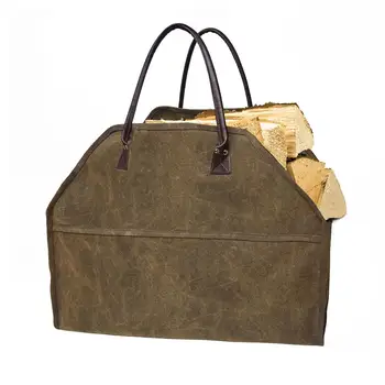 

Firewood Bag Handmade Large Capacity Waterproof Canvas Storage Bag Outdoor Tote Camping Carry Bags