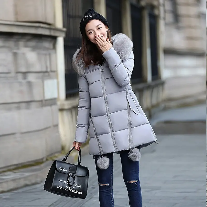 Winter Star Pattern Plaid Jacket Women Thick Warm Slim Long Cotton Jackets Women's Fashion Hooded Coats Parka Female YXR631 | Женская