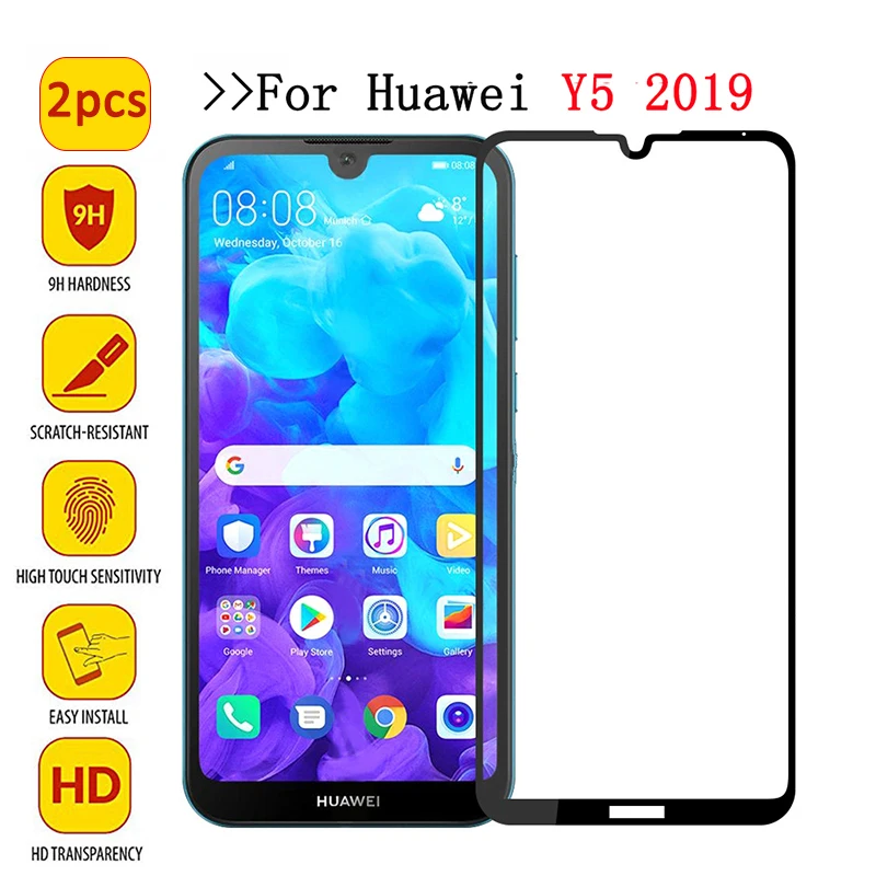 

2pcs Tempered Glass For Huawei Y5 2019 Glass Screen Protector for Hauwei Y 5 2019 Protective Film HuaweiY5 AMN-LX Toughened Glas