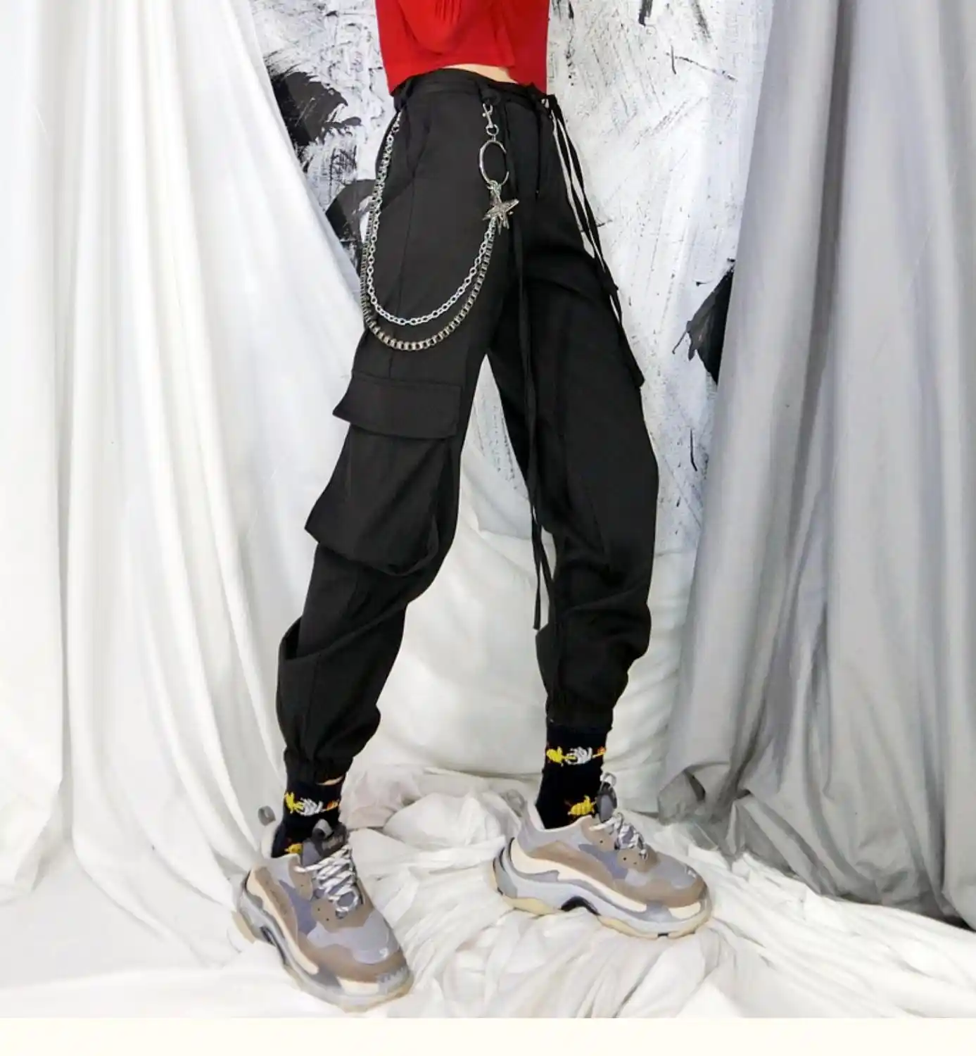 girls black skinny joggers