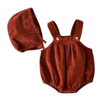 

2020 Autumn baby girl bodysuits New Retro Corduroy Strap Cute bodysuit baby girl cloth