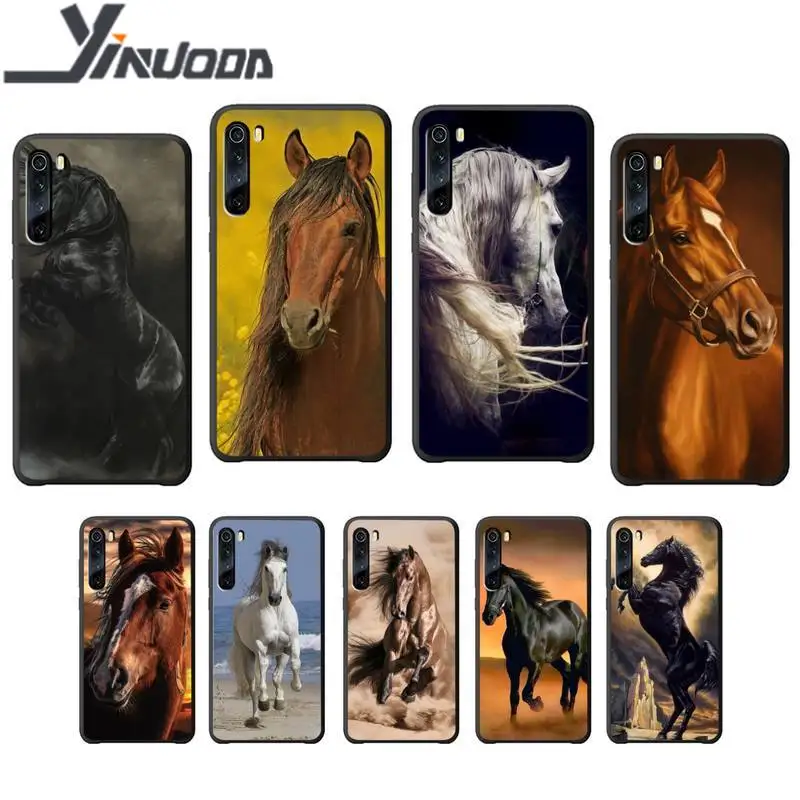 Мягкий черный чехол для телефона Yinuoda Horse xiaomi redmi 4X 5 plus 6 6A 7 7A 8 8A 9 note 4 T pro max чехлы |