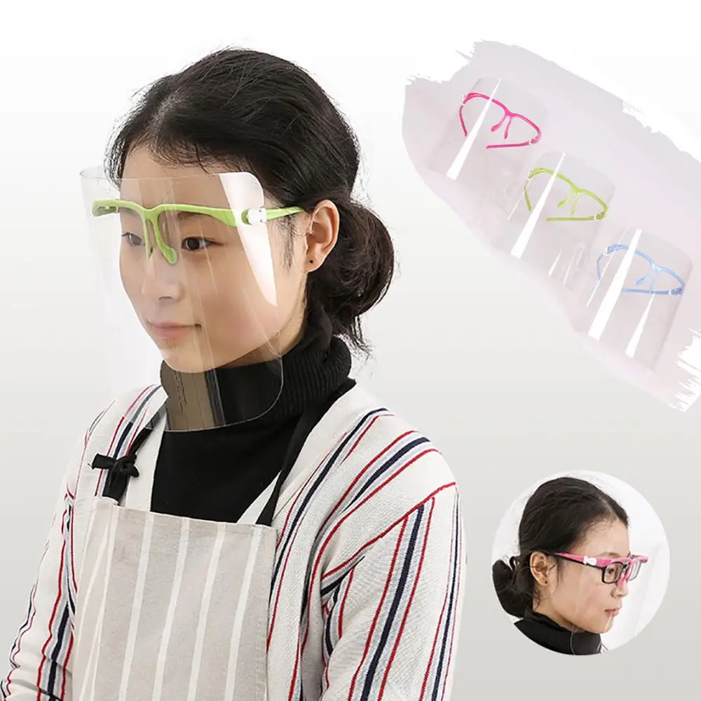 10Pcs Face Shield Mask Anti Saliva Splash Eyewear Anti-fog Detachable Protect Face Frame Visors for Travel Kitchen Household 2