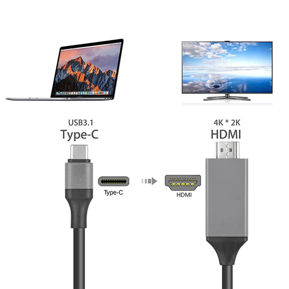 USB 3,1 type C к HDMI tv HD tv кабель для Samsung Galaxy S8 Note 8 MacBook Pro