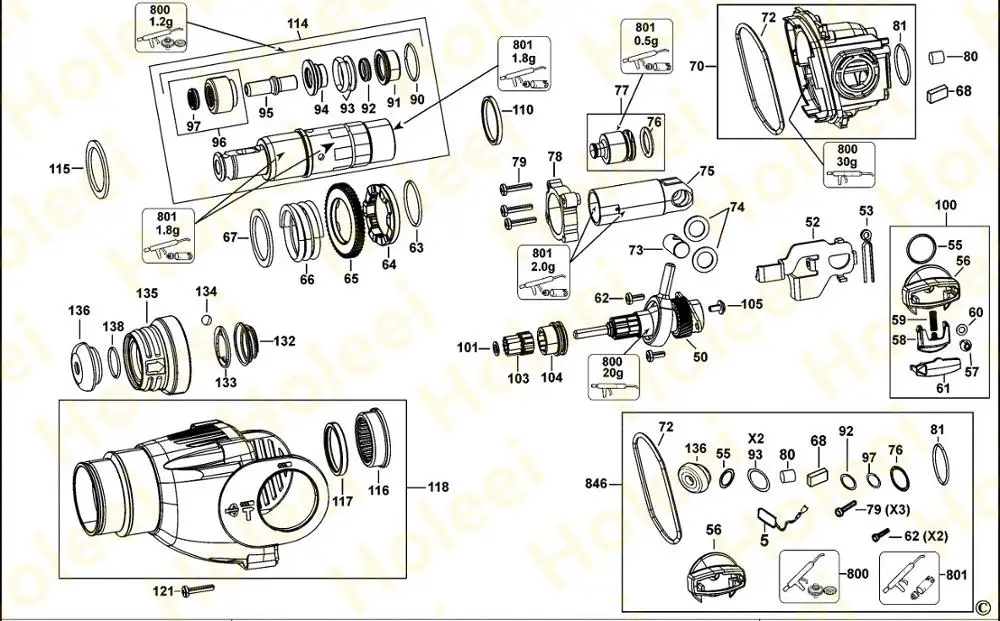 Дефлекторный вентилятор для DEWALT D25103K, D25102K, D25102, D25101K, D25122K 577826-00 (art.: 3a39b75ee2b) - 3a39b75ee2b