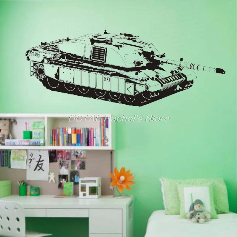 

Challenger British Army Tank Wall Sticker Military Weapon Decal Vinyl Sticker House Murals For Kids Room Decoration