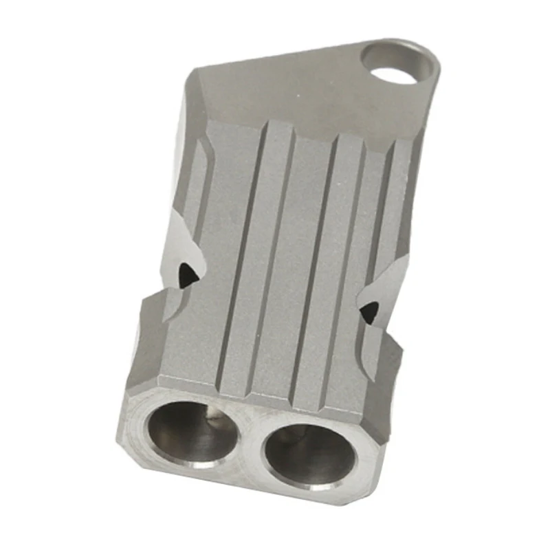 A На открытом воздухе Высокая децибел портативный свисток из алюминиевого сплава двойной трубы свисток для выживания в чрезвычайных ситуациях многофункциональный инструмент EDC - Цвет: A