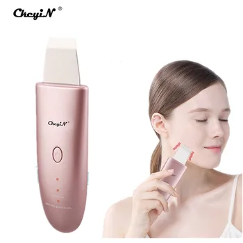 

EMS Ultrasonic Skin Scrubber Blackhead Remover Pore Cleaner Skin Spatula Facial Deep Cleansing Double-sided Ceramic Vibration 50