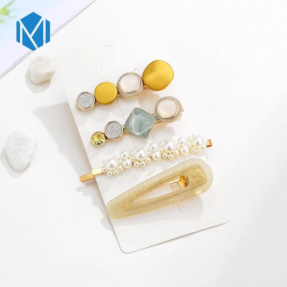 4pcs drop yellow M MISM INS Круглый корейский Кристалл Сплав заколки для волос Макарон цвет заколки BB шпильки Заколки для женщин обувь девочек аксессуары для волос - Цвет: 4pcs drop yellow