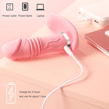 Wearable Vibrator For Women Powerful Telescopic Heating Vibrator Dildo Female G Spot Stimulator Wireless Remote Control Sex Toys 6