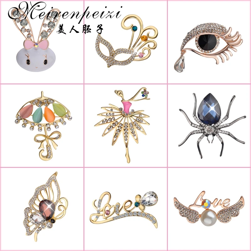 Женская брошь в форме цветка со стразами|girls brooches|dancing girl broochbrooches for women |